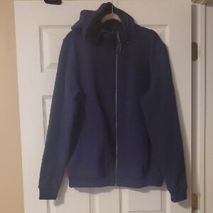 Kirkland Signature Jacket Men's Size Large  Navy Blue Hoodie Sweat Jacket